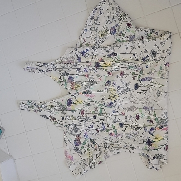 H&M SUMMER DRESS Size 4 Natural white/Floral Crêpe Knee-length - Picture 5 of 16